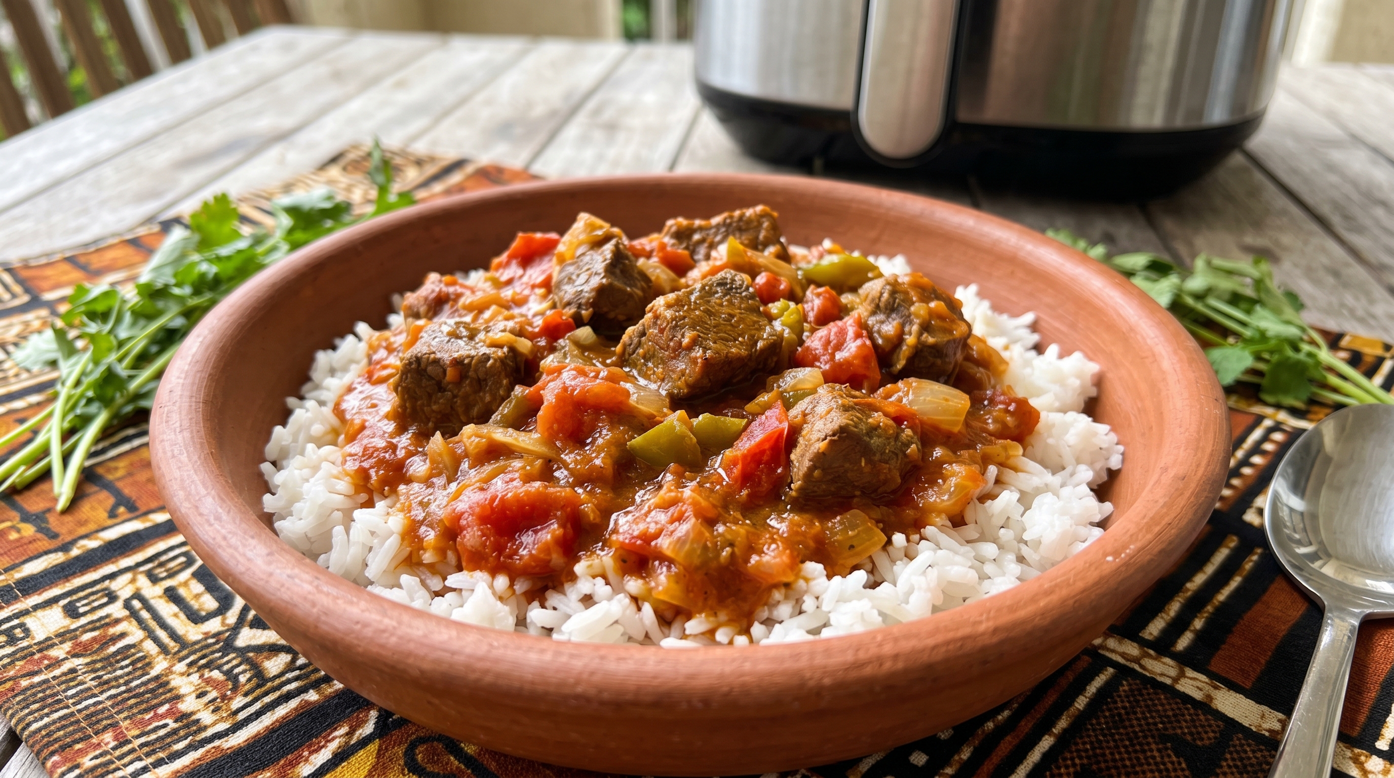 Air-fried Senegalese Venison Stew