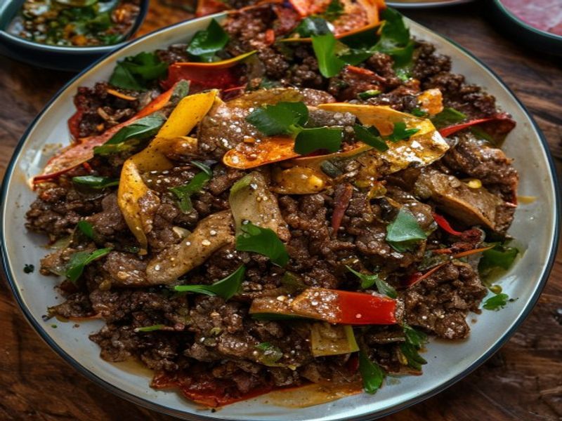 Central Fajitas with Ground Beef