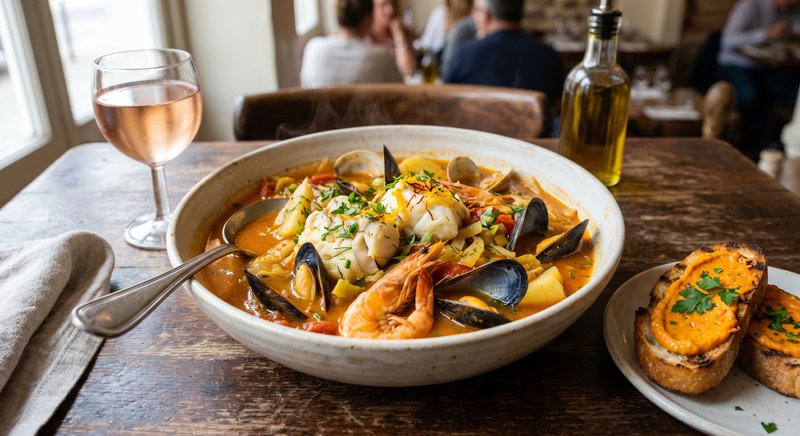 Modern Bouillabaisse with White Fish